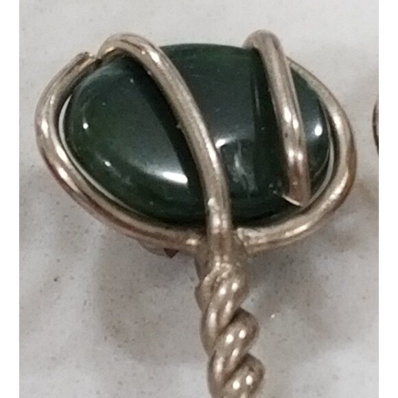 Gemstone polished stoned silver (sterling?plated?)cocktail pick 6 count - Picture 7 of 12